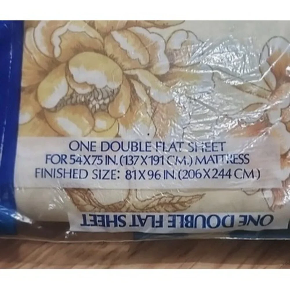 Vintage Danville Retro Double Flat Sheet Floral Pattern, No Iron, 81 X 96 In NEW